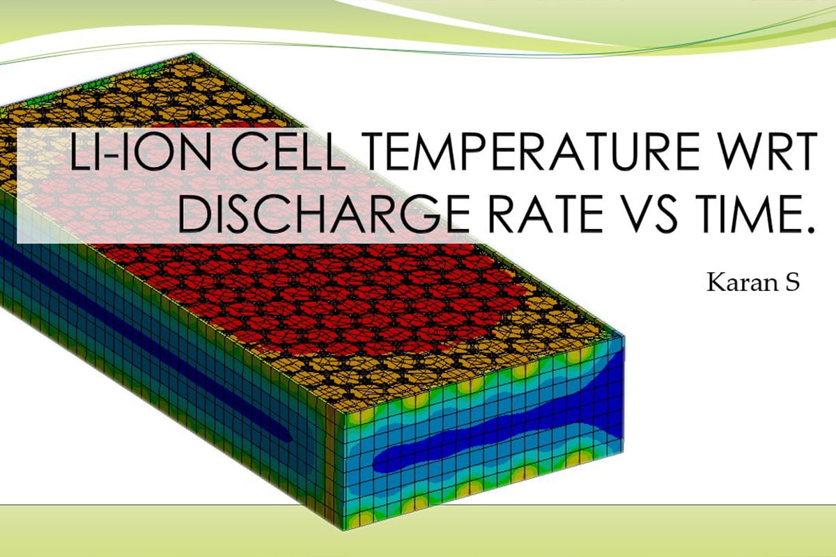 Li-ion cell temperature wrt discharge rate vs time